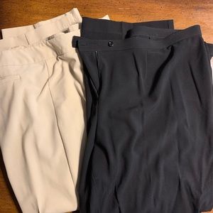 2 pair dress slacks tan and black size 24